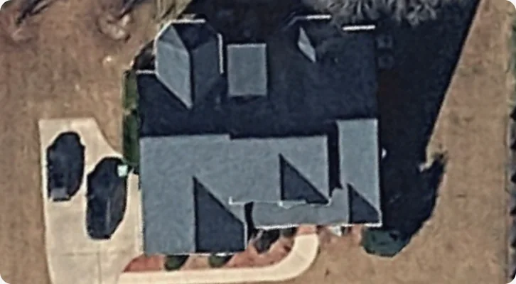 Aerial view of a roof rated Excellent