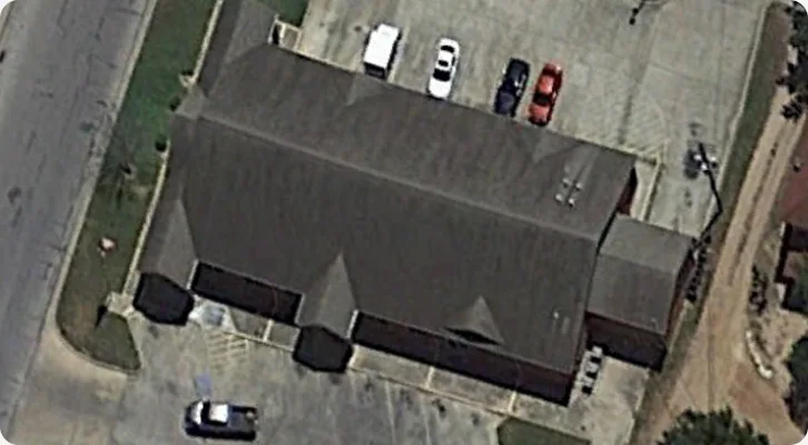 Aerial view of a roof rated Fair