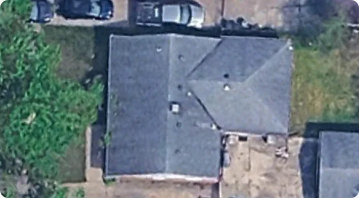 Aerial view of a roof rated Good